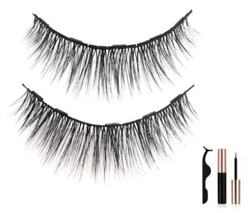 НАКЛАДНЫЕ МАГНИТНЫЕ РЕСНИЦЫ 10 ШТ + ПИНЦЕТ + ПОДВОДКА ДЛЯ ГЛАЗ