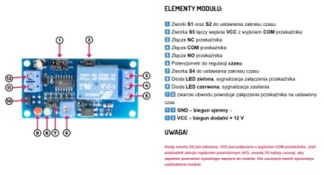 Таймер-реле 12В DC с таймером 1с-1ч Таймерный модуль с реле