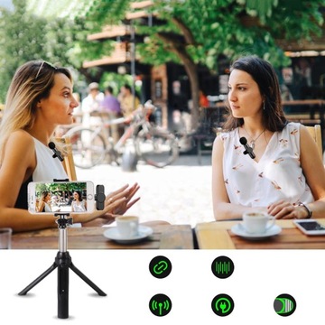 ПЕТЛИЧНЫЙ БЕСПРОВОДНОЙ МИКРОФОН МИНИ-МИКРОФОН ДЛЯ СМАРТФОНА, ЧЕРНЫЙ