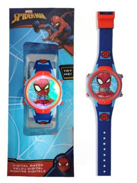 Świecący zegarek cyfrowy Spiderman ze światłem