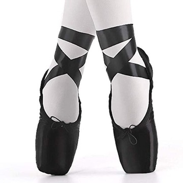 Buty do tańca baletki pointe damskie dziewczęce czarne 39