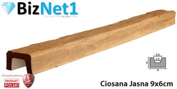 Belka Belki rustykalne dekoracyjna ciosana 9x6 1M