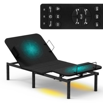Łóżko regulowane z masażem LED i USB 90x200 Dozee