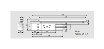 DORMA TS 92 B BASIC с пластиной и рейкой, серебристый