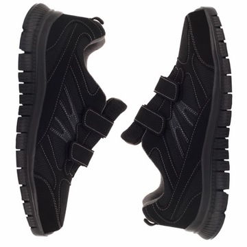 Buty męskie na RZEPY ADIDASY Lekkie CZARNE