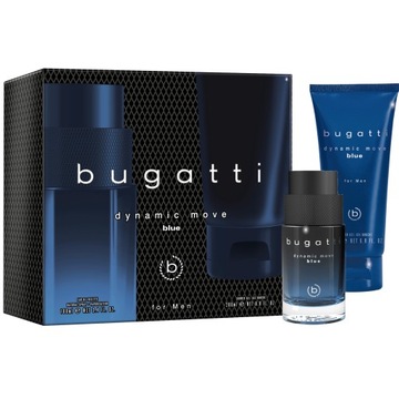 BUGATTI DYNAMIC MOVE BLUE WODA TOALETOWA 100+ŻEL dla Pana ZESTAW PREZENTOWY