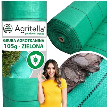 MOCNA AGROTKANINA MATA ŚCIÓŁKUJĄCA NA CHWASTY 1,05x100m 105g ZIELONA GRUBA