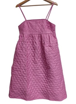 Y.A.S. różowa pikowana sukienka midi M
