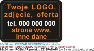 MAGNES 9x6 cm zaokrąglony 250 szt. Twoja reklama