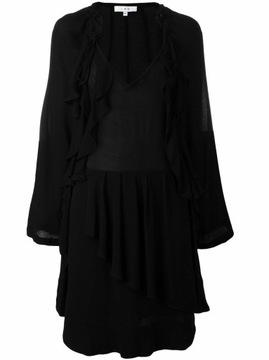 IRO czarna sukienka z falbanami
