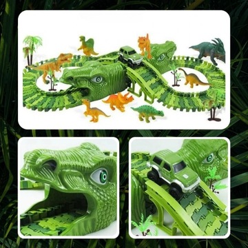 Мега-гоночная трасса «Парк динозавров» Волшебная трасса с 169 элементами + автомобиль