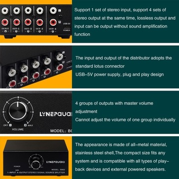 -RCA Stereo Audio Switch Distribution