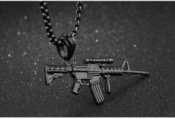 Ожерелье-цепочка в стиле панк-пистолет в стиле милитари с винтовкой