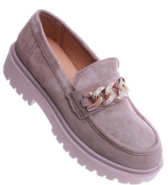 DAMSKIE MODNE LOAFERSY Z ŁAŃCUCHEM 14874 38