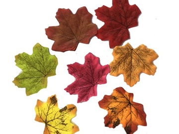 РАЗНОЦВЕТНЫЕ КЛЕНОВЫЕ ЛИСТЬЯ ОСЕННИЕ ТКАНЕВЫЕ ЛИСТЬЯ