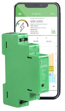 MONITOR ENERGII ELE. SUPLA 1-FAZ 16A WIFI LEW-01 ZAMEL