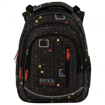 Plecak szkolny Gamer Pacman BackUp 3 komory Klasa 1-4 Rośnie z dzieckiem