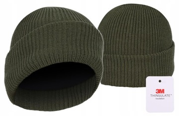 CZAPKA ZIMOWA WOJSKOWA MIL-TEC OCIEPLINA 3M THINSULATE CIEPŁA OLIVE