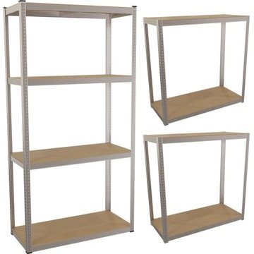 METALOWY REGAŁ MAGAZYNOWY CZTEROPÓŁKOWY 2W1 175x80x40cm MOCNY WARSZTATOWY