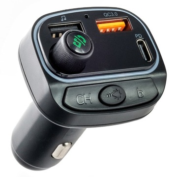 FM-ПЕРЕДАТЧИК BLUETOOTH БЫСТРОЕ ЗАРЯДНОЕ УСТРОЙСТВО MP3 2x USB RGB, разноцветное