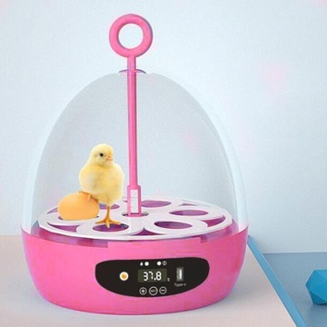 Мини-инкубатор для яиц на 6 яиц, инкубаторий, USB, автоматический, розовый
