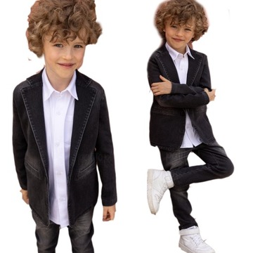 All For Kids MARYNARKA A'LA JEANS czarna 116 122