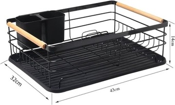 DISHES DRYER черная сушилка для металлической и пластиковой посуды 50x24x9 см