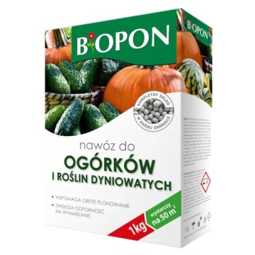 BIOPON NAWOZ DO OGÓRKÓW I INNYCH ROŚLIN DYNIOWATYCH CUKINIA DYNIA MELON 1KG