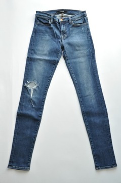 J BRAND Spodnie jeansy skinny przetarcia XS