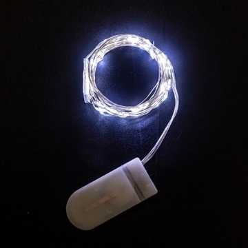 Lampki LED 20 SZT 2M Biały Na Baterie Druciki