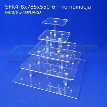 Многоярусная подставка для торта из оргстекла на 100 порций, свадебная.