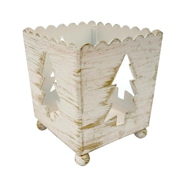 ch-Wrought Iron Candle Holder Tabletop Tree White