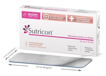 SUTRICON silikonowe plastry na blizny i rozstępy 3 cm X 10 cm