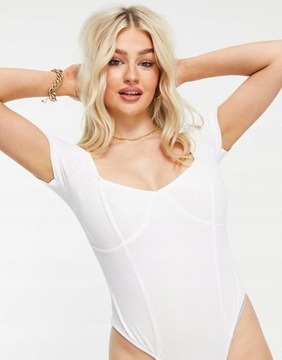 BODY BIAŁE BASIC DOPASOWANE ELASTYCZNE