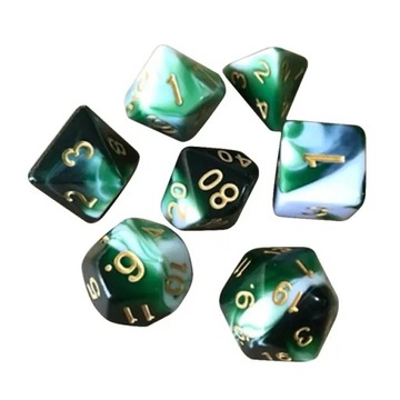 Горячий многосторонний набор игровых кубиков с 7 кубиками для аксессуаров TRPG DND