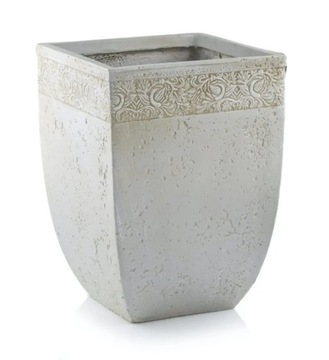 PIASKOWA DONICA DONICZKA CERAMICZNA - KWADRAT Z RELIEFEM 30X40 CM