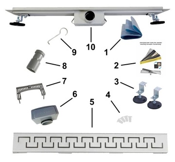 X-HOME LINEAR DRAIN 80 GREEK CUBE НИЗКИЙ СИФОН