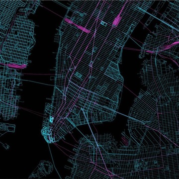 FOTOTAPETA 250x175 +KLEJ, Mapa Manhattanu, Ciemna