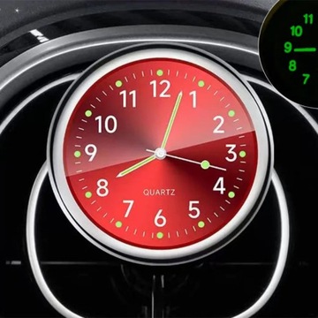 Zegarek do Auta Dekoracyjny Samochodowy QUARTZ Czerwony Red + Klips i Smart