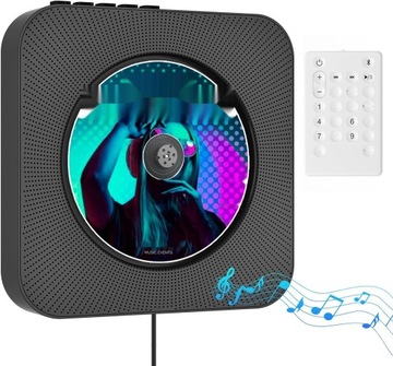 Bluetooth CD-Player Przenośny, z Głośnikiem, Montaż na Ścianie/Desktop, Pil