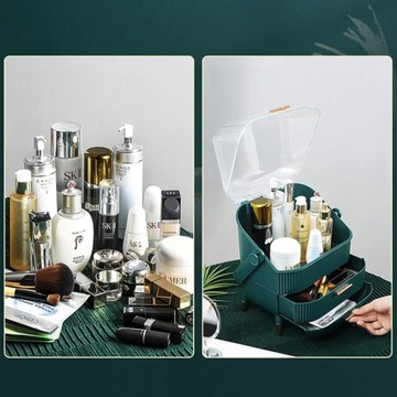 КОРОБКА-ОРГАНИЗАТОР КОРОБКА КОСМЕТИКА ЮВЕЛИРНЫЕ ИЗДЕЛИЯ БОЛЬШАЯ КОСМЕТИЧКА F9 ЗЕЛЕНАЯ