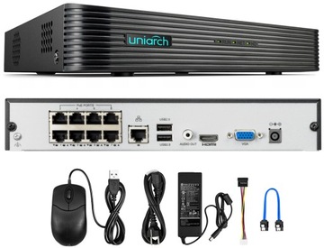 Комплект мониторинга для 8 IP-камер, микрофон PoE 4 Мпикс.