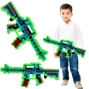 KARABIN DIAMENTOWY PISTOLET MINECRAFT LED DZWIĘK - zabawka dla dzieci