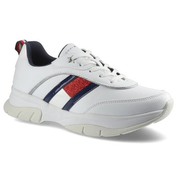 Białe Sneakersy Tommy Hilfiger Damskie Modne Buty