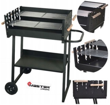 GRILL MG651 PROSTOKĄTNY DUŻY NA KOŁACH MASTERGRILL