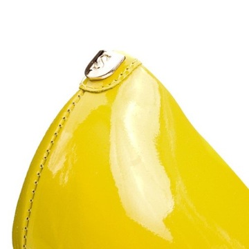 Żółte lakierowane klasyczne szpilki skórzane eleganckie buty damski Sala 39