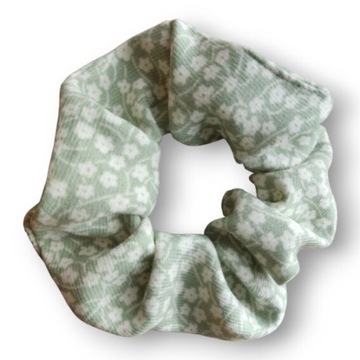 Gumka do włosów scrunchies- różowo biała krata - 10cm