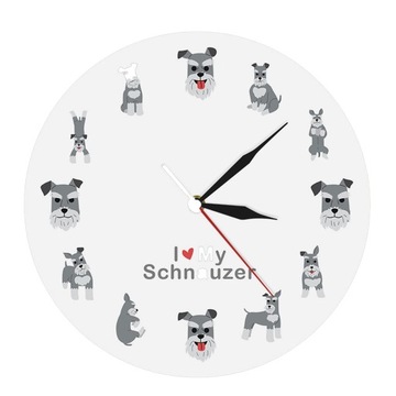 ch-Wall Clock Hanging Clock Dog Theme Round Silent