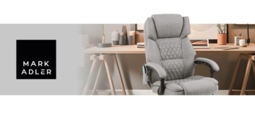 Офисное кресло с МАССАЖЕМ и подставкой для ног, С ПОДОГРЕВОМ, Mark Adler Boss 6.0 Серый