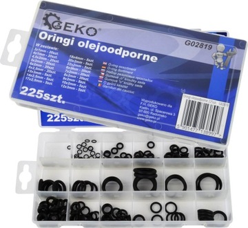 ORINGI OLEJOODPORN G02819 USZCZELKI ZESTAW KOMPLET GEKO 18 rozmiarów 225szt
